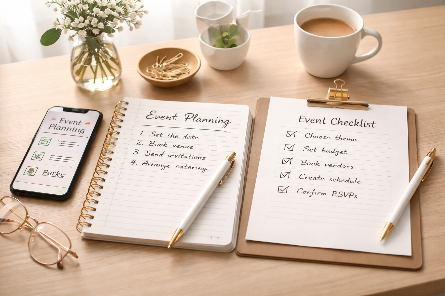 İletişim ve planlama için düzenli çalışma masası